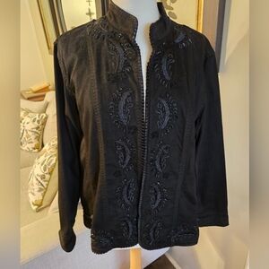 Chicos:E Ppl lmbroidered Black Women's Jacket